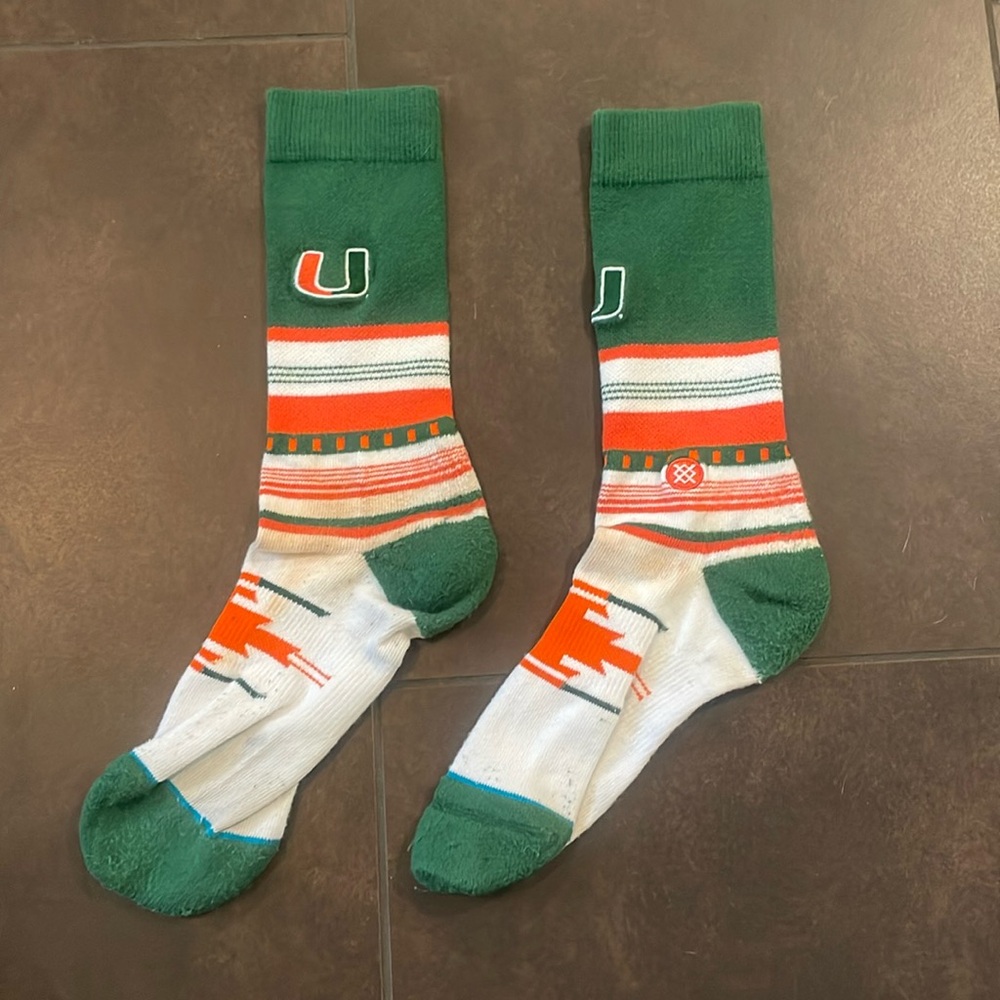Miami Hurricane socks